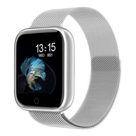Relógio Smartwatch T80s Bluetooth Pressão Arterial Frequência Cardíaca Oxigênio no sangue PRATA Menor preço em Relógio Smartwatch T80s Bluetooth Pressão Arterial Frequência Cardíaca Oxigênio no sangue PRATA