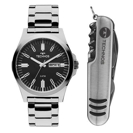 Relógio Technos Masculino 2305AX/K1P + Kit Canivete Menor preço em Relógio Technos Masculino 2305AX/K1P + Kit Canivete