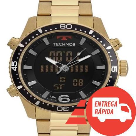 technos dourado masculino grande