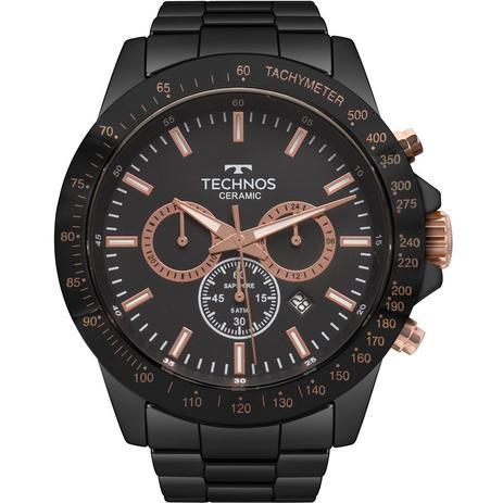 Relógio Technos Masculino Preto Ceramic JS25BU/4P Menor preço em Relógio Technos Masculino Preto Ceramic JS25BU/4P