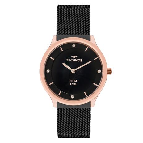 Relógio Unissex Technos Slim GL20HI/4P 40mm Preto Menor preço em Relógio Unissex Technos Slim GL20HI/4P 40mm Preto