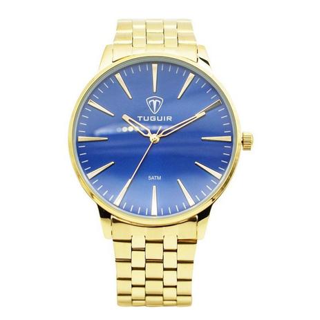 Relógio Unissex Tuguir Analógico 5273G Dourado e Azul Menor preço em Relógio Unissex Tuguir Analógico 5273G Dourado e Azul