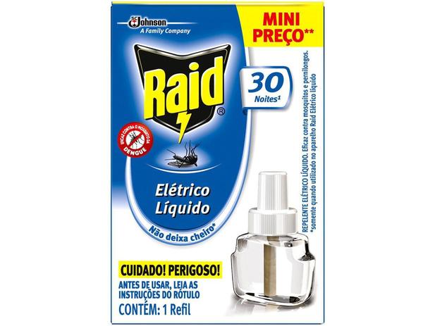 Repelente Elétrico Líquido Raid Refil - 21,9ml 30 Noites Menor preço em Repelente Elétrico Líquido Raid Refil - 21,9ml 30 Noites