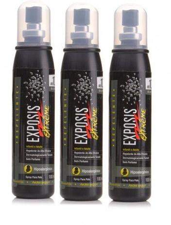 Repelente exposis extreme previne dengue, zika vírus e microfefalia spray kit 3x100ml Menor preço em Repelente exposis extreme previne dengue, zika vírus e microfefalia spray kit 3x100ml