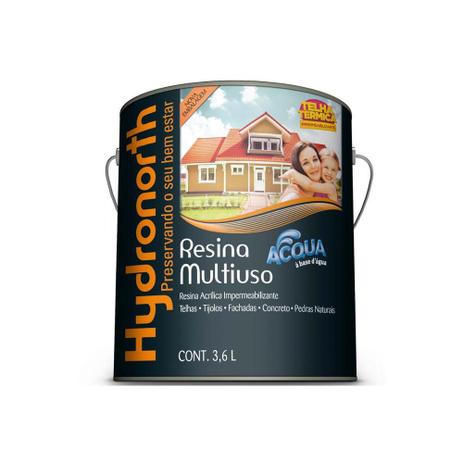 Resina Acrílica Impermeabilizante Multiuso Acqua Cerâmica Telha 3,6 Litros - Hydronorth Menor preço em Resina Acrílica Impermeabilizante Multiuso Acqua Cerâmica Telha 3,6 Litros - Hydronorth