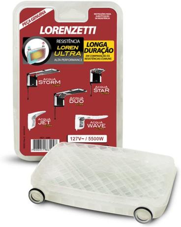 Resistência Loren Ultra Acqua Storm/Acqua Duo/Acqua Star/Acqua Jet/Acqua Wave 220V Lorenzetti Menor preço em Resistência Loren Ultra Acqua Storm/Acqua Duo/Acqua Star/Acqua Jet/Acqua Wave 220V Lorenzetti