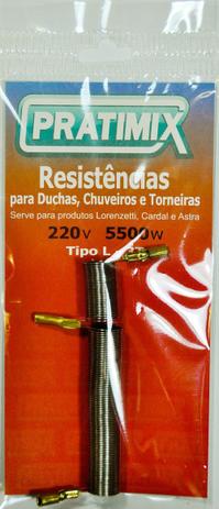 Resistencia Maxi Ducha 220V 5500W Pratimix 3T0255 - 06UN Menor preço em Resistencia Maxi Ducha 220V 5500W Pratimix 3T0255 - 06UN