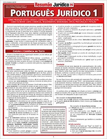 Resumão Português Jurídico 1 - Barros fischer e associados Menor preço em Resumão Português Jurídico 1 - Barros fischer e associados
