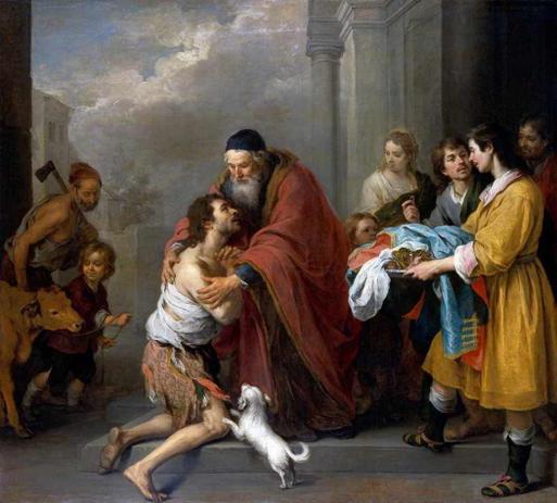 Retorno do Filho Pródigo - Murillo - Tela 60x66 Para Quadro - Santhatela Menor preço em Retorno do Filho Pródigo - Murillo - Tela 60x66 Para Quadro - Santhatela