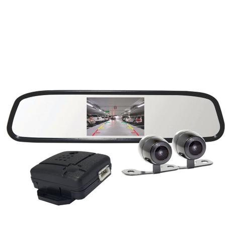 Retrovisor Com Câmera de Ré Roadstar Tela 4,3'' Lcd RS504BR Câmera Frontal e Traseira Menor preço em Retrovisor Com Câmera de Ré Roadstar Tela 4,3'' Lcd RS504BR Câmera Frontal e Traseira