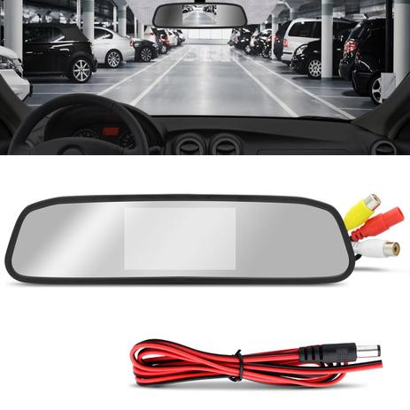 Retrovisor Interno Preto com Tela LCD 4.3 Polegadas Universal 12V 2,9W com Acionamento de Marcha Ré - Tech one Menor preço em Retrovisor Interno Preto com Tela LCD 4.3 Polegadas Universal 12V 2,9W com Acionamento de Marcha Ré - Tech one