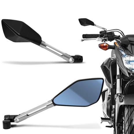 Retrovisor Moto Esportivo Similar Rizoma Tomok Prata Todo Aluminio Espelho Azul Par - St Menor preço em Retrovisor Moto Esportivo Similar Rizoma Tomok Prata Todo Aluminio Espelho Azul Par - St