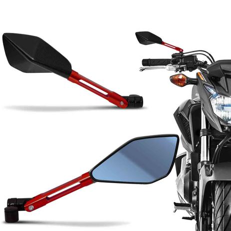 Retrovisor Moto Esportivo Similar Rizoma Tomok Vermelho Todo Aluminio Espelho Azul Par - St Menor preço em Retrovisor Moto Esportivo Similar Rizoma Tomok Vermelho Todo Aluminio Espelho Azul Par - St