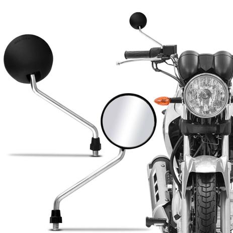 Retrovisor Moto Redondo DT 200 Mini Rosca Universal Yamaha Preto Haste Em Aço Cromado Par - Awa Menor preço em Retrovisor Moto Redondo DT 200 Mini Rosca Universal Yamaha Preto Haste Em Aço Cromado Par - Awa