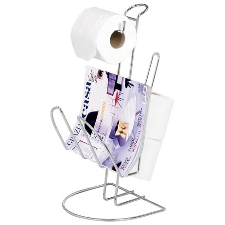 Revisteiro luxo com porta papel higiênico Cód. 5172 - Mm passerini ltda Menor preço em Revisteiro luxo com porta papel higiênico Cód. 5172 - Mm passerini ltda