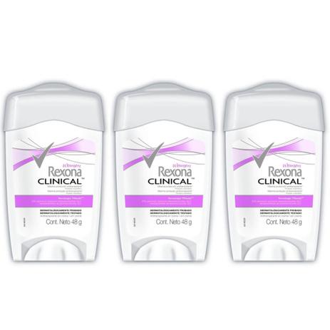 Rexona Clinical Women Desodorante Creme 48g (Kit C/03) Menor preço em Rexona Clinical Women Desodorante Creme 48g (Kit C/03)