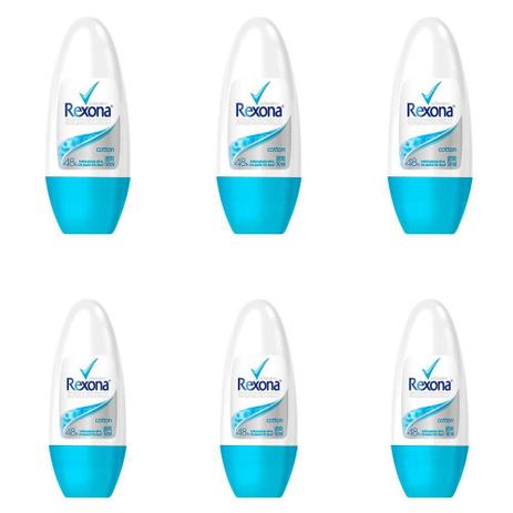 Rexona Cotton Desodorante Rollon Feminino 50ml (Kit C/06) Menor preço em Rexona Cotton Desodorante Rollon Feminino 50ml (Kit C/06)