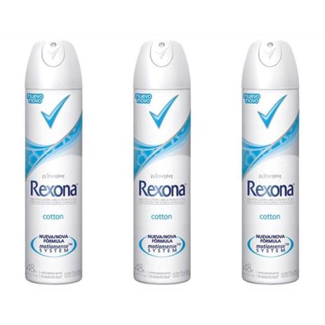Rexona Cotton Dry Desodorante Aerosol Feminino 90g (Kit C/03) Menor preço em Rexona Cotton Dry Desodorante Aerosol Feminino 90g (Kit C/03)