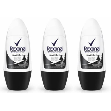 Rexona Invisible Desodorante Rollon Feminino 50ml (Kit C/03) Menor preço em Rexona Invisible Desodorante Rollon Feminino 50ml (Kit C/03)