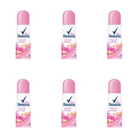 Menor preço em Rexona Teens Tropica Energy Desodorante Aerosol Feminino 62g (Kit C/06)