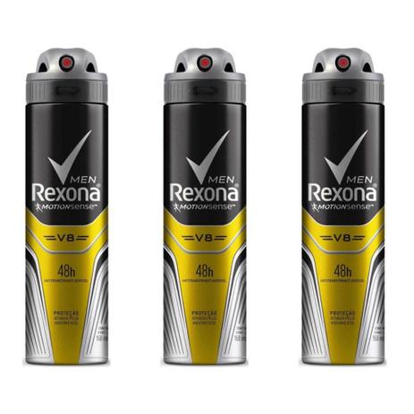 Menor preço em Rexona V8 Desodorante Aerosol Masculino 90g (Kit C/03)