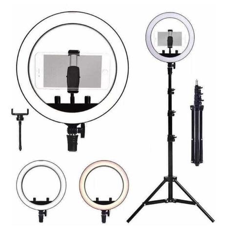 Ring Light Led Iluminador Portátil completo 26cm Tripé 2,1m - NM Menor preço em Ring Light Led Iluminador Portátil completo 26cm Tripé 2,1m - NM