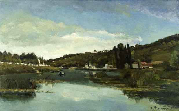 Rio Marne em Chennevières - Camille Pissarro - Tela 60x96 Para Quadro - Santhatela é boa?