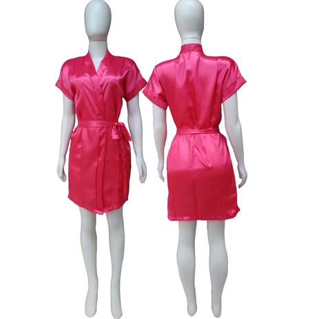 Robe de Cetim Feminino Para Noiva Normal Cor Rosa Pink - Superintima Menor preço em Robe de Cetim Feminino Para Noiva Normal Cor Rosa Pink - Superintima