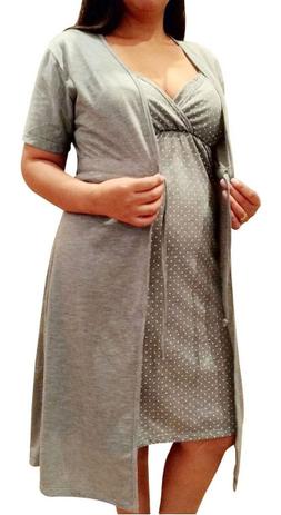 Robe Maternidade com Camisola Gestante de Alcinha - Linda Gestante -