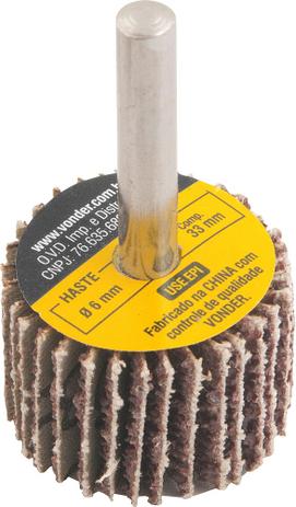Roda lixa minikontour 30x20mm g60 haste 6mm - Vonder Menor preço em Roda lixa minikontour 30x20mm g60 haste 6mm - Vonder