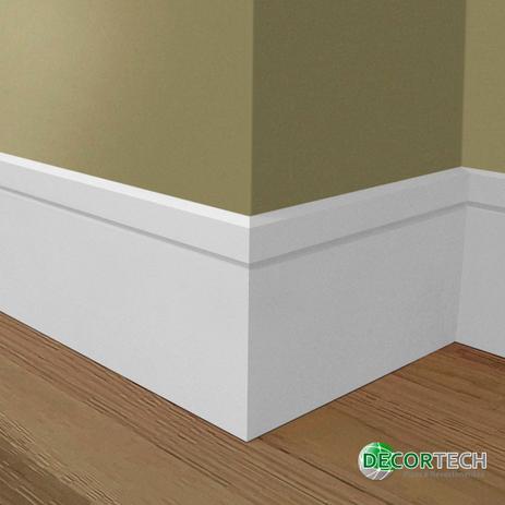 Rodapé Branco Premium 10 Cm Frisado De Poliestireno - Decortech Menor preço em Rodapé Branco Premium 10 Cm Frisado De Poliestireno - Decortech