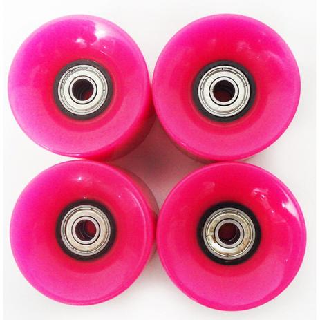 Rodas de Skate Kit com 4 com Rolamento Abec 7 Silicone Cor Rosa (RA-F) - Braslu Menor preço em Rodas de Skate Kit com 4 com Rolamento Abec 7 Silicone Cor Rosa (RA-F) - Braslu