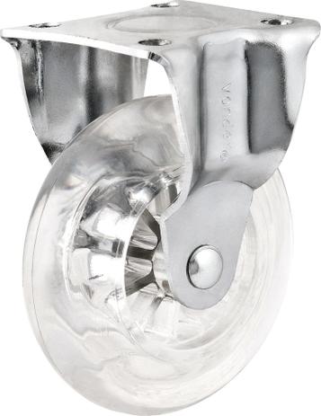 Rodizio fixo 1.3/8” leve 20kg poliuretano transparente - Vonder Menor preço em Rodizio fixo 1.3/8” leve 20kg poliuretano transparente - Vonder