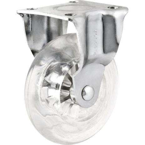Rodízio fixo de poliuretano linha leve 3” transparente - Vonder Menor preço em Rodízio fixo de poliuretano linha leve 3” transparente - Vonder