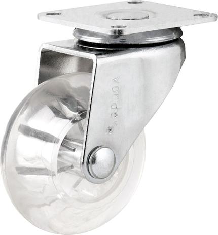 Rodizio giratório 1.3/8” leve 20kg poliuretano transparente - Vonder Menor preço em Rodizio giratório 1.3/8” leve 20kg poliuretano transparente - Vonder