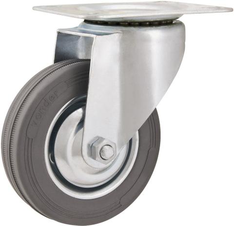 Rodizio giratório 4” leve 60kg núcleo chapa borracha cinza - Vonder Menor preço em Rodizio giratório 4” leve 60kg núcleo chapa borracha cinza - Vonder
