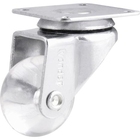 Rodízio giratório de poliuretano 1.3/8” transparente linha leve - Vonder Menor preço em Rodízio giratório de poliuretano 1.3/8” transparente linha leve - Vonder