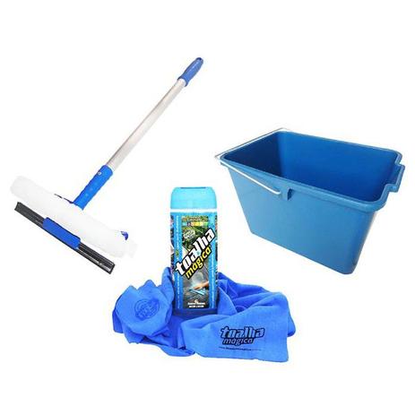 Rodo Limpa Vidros Com Balde e Toalha Magica Para Lavar Janelas Apto - Vendasshop Utensilios De Limpeza Menor preço em Rodo Limpa Vidros Com Balde e Toalha Magica Para Lavar Janelas Apto - Vendasshop Utensilios De Limpeza