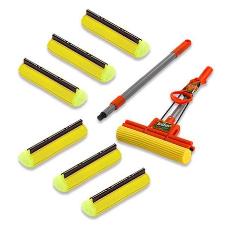 Rodo Mágico Brilhus c/ 06 refil - Vendasshop utensilios de limpeza Menor preço em Rodo Mágico Brilhus c/ 06 refil - Vendasshop utensilios de limpeza