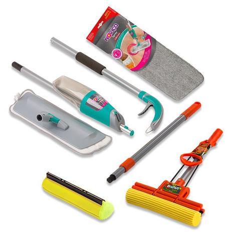 Rodo Mágico Brilhus c/ 1 refil, Mop Spray Noviça c/ 1 refil - Vendasshop utensilios de limpeza Menor preço em Rodo Mágico Brilhus c/ 1 refil, Mop Spray Noviça c/ 1 refil - Vendasshop utensilios de limpeza