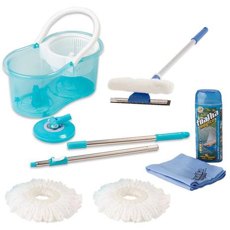 Rodo Mágico Com Balde + Toalha Mágica + Rodo Limpa Vidro - Vendasshop Utensilios De Limpeza Menor preço em Rodo Mágico Com Balde + Toalha Mágica + Rodo Limpa Vidro - Vendasshop Utensilios De Limpeza