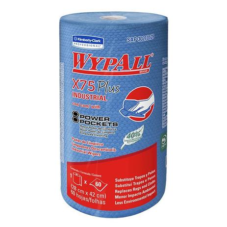 Rolo de Pano multiuso picotado e reutilizavel Wypall X75 Plus Kimberly Clark com 60 panos Menor preço em Rolo de Pano multiuso picotado e reutilizavel Wypall X75 Plus Kimberly Clark com 60 panos