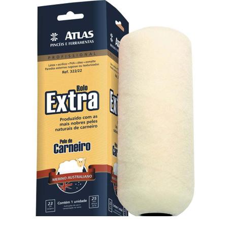 Rolo para pintura 23cm lã de carneiro extra 0322/22 Atlas Menor preço em Rolo para pintura 23cm lã de carneiro extra 0322/22 Atlas