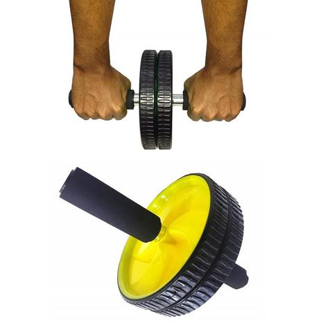 Rolo Roda Academia Abdominal Exercicio Musculo Braco Amarelo (BSL-JS002) - Braslu Menor preço em Rolo Roda Academia Abdominal Exercicio Musculo Braco Amarelo (BSL-JS002) - Braslu