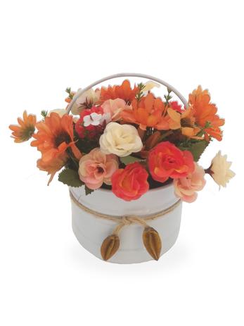 Rosa e Flor do Campo Arranjo Artificial Com Balde Branco De Metal - Flordecorar Menor preço em Rosa e Flor do Campo Arranjo Artificial Com Balde Branco De Metal - Flordecorar