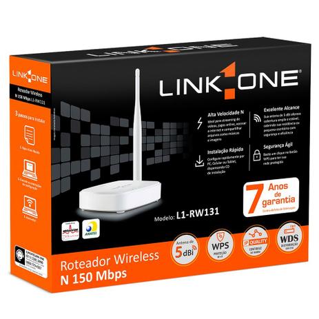 Roteador Wireless Link One L1-RW131 150 Mbps MPN - Link1 Menor preço em Roteador Wireless Link One L1-RW131 150 Mbps MPN - Link1
