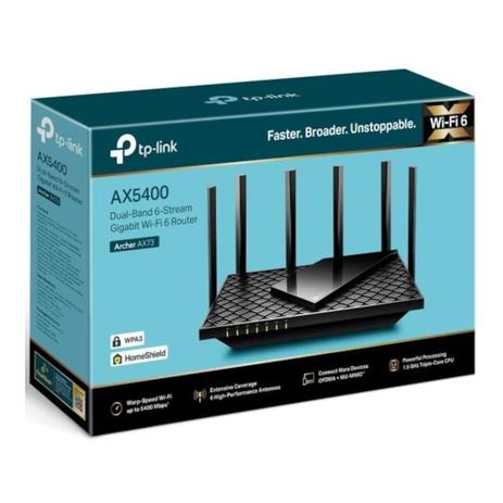 Roteador Wireless TP-Link Wifi 6 AX5400 - Archer AX73 (Dual-Band, 4x Gigabit LAN, 4x4 MU-MIMO, OFDMA, 802.11ax) Menor preço em Roteador Wireless TP-Link Wifi 6 AX5400 - Archer AX73 (Dual-Band, 4x Gigabit LAN, 4x4 MU-MIMO, OFDMA, 802.11ax)