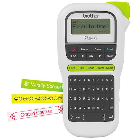 Rotulador Eletrônico Brother Teclado QWERTY Display Gráfico 14 Molduras 15 Caracteres - PT-H110 Menor preço em Rotulador Eletrônico Brother Teclado QWERTY Display Gráfico 14 Molduras 15 Caracteres - PT-H110