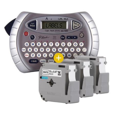 Rotulador Eletrônico P-Touch cinza com 3 fitas M231 PT70BMBP BROTHER Menor preço em Rotulador Eletrônico P-Touch cinza com 3 fitas M231 PT70BMBP BROTHER