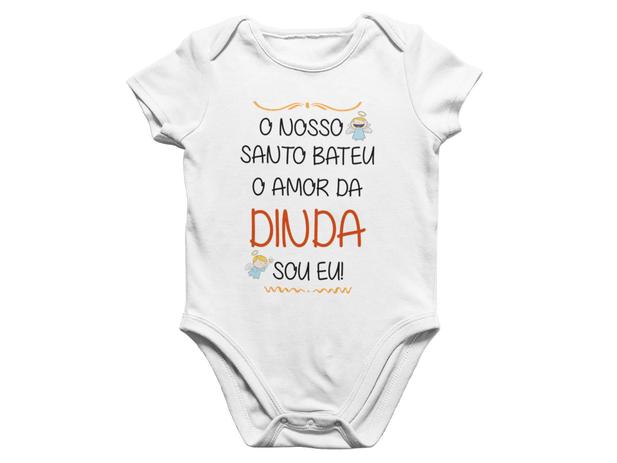 Roupa Body Bebe Amor Da Dinda Frase Engracada Branca Del France Roupa De Boneca Magazine Luiza